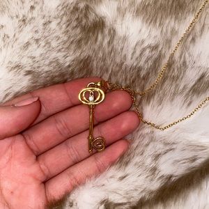 Gold NVC Heart Key Necklace